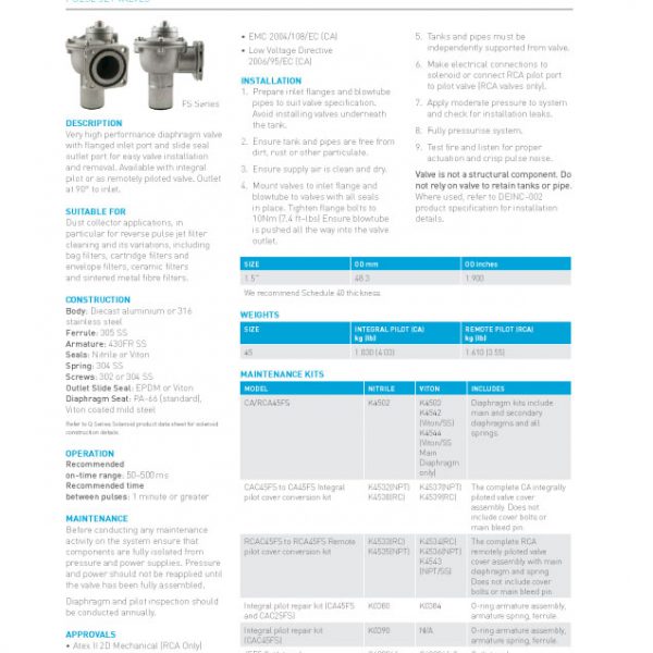 VAN MÀNG ĐIỆN TỪ GOYEN FS SERIES VAN MÀNG ĐIỆN TỪ GOYEN FS SERIES