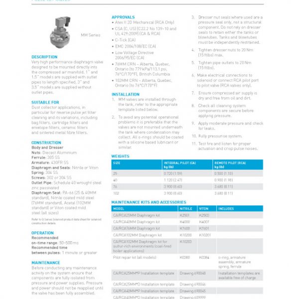 VAN MÀNG ĐIỆN TỪ GOYEN MM SERIES VAN MÀNG ĐIỆN TỪ GOYEN MM SERIES